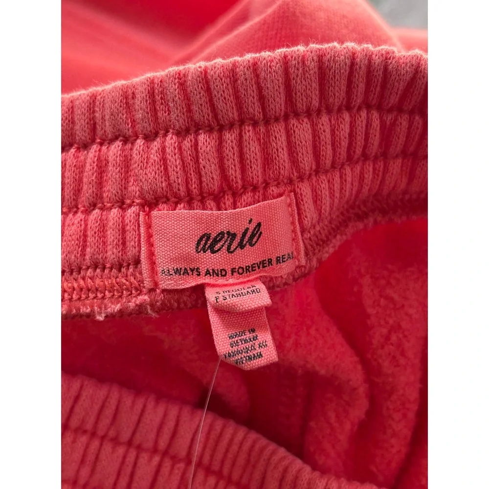 NWT Aerie First Class Fleece Trouser Womens S Rusty Peach Wide Leg Pull On - Picture 6 of 12